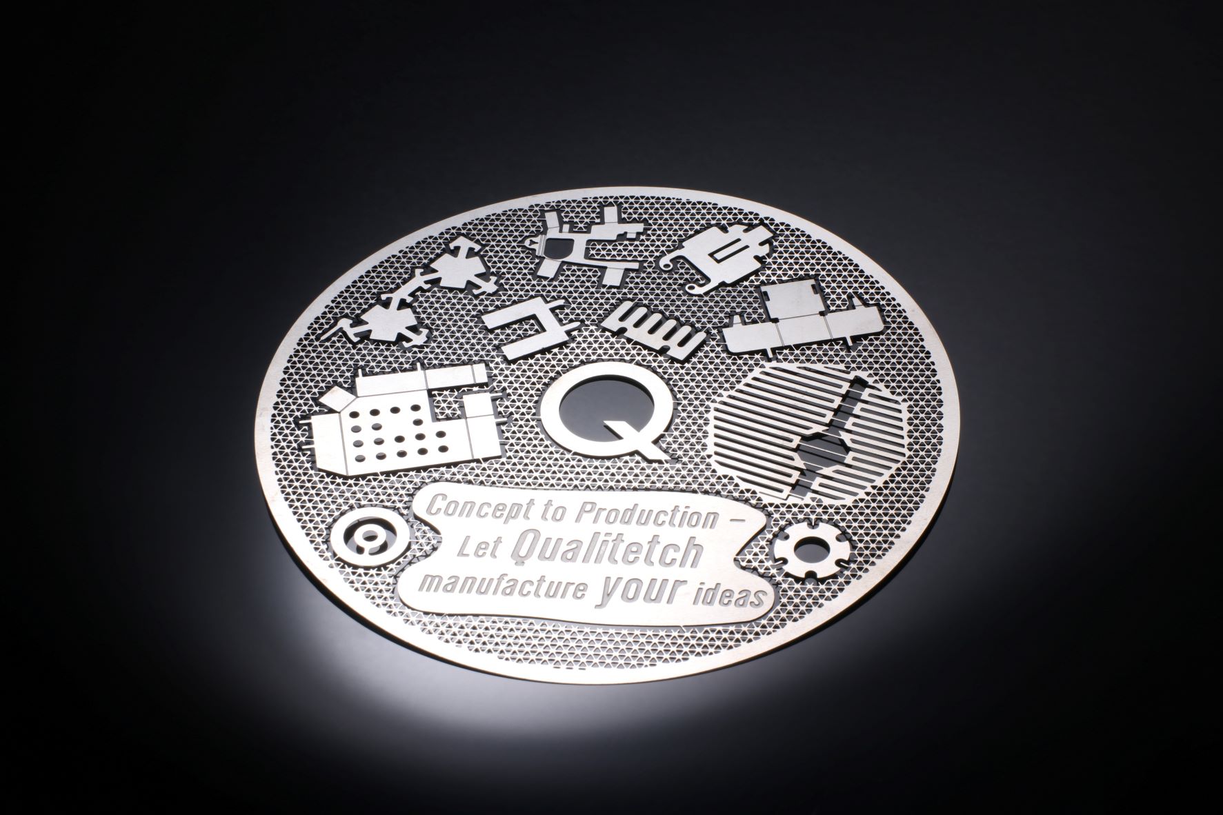 photo etched metal part showing the creative finish that can be achieved with chemical etching